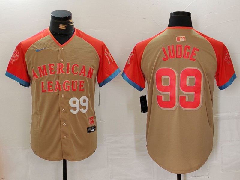 Men New York Yankees #99 Judge Orange All star 2024 Nike MLB Jersey style 4